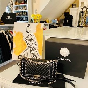 💔SOLD💔CHANEL Jacket Chevron Tweed Medium Boy Bag